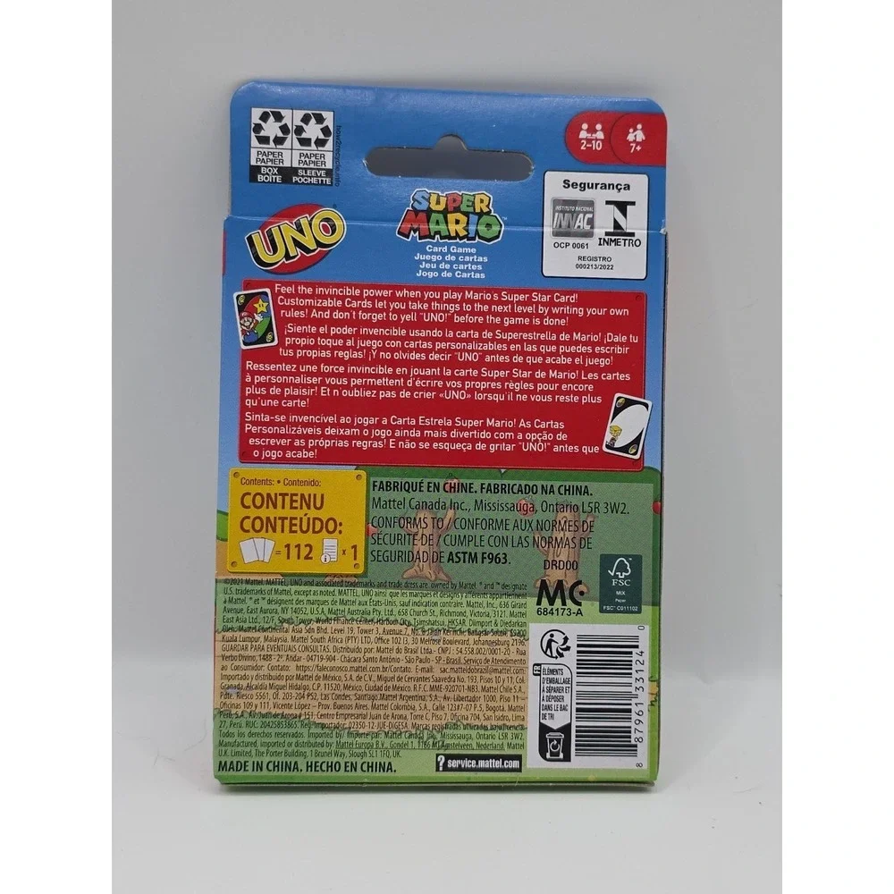 🎮 UNO Card Game – Super Mario Edition (2016) by Mattel‎